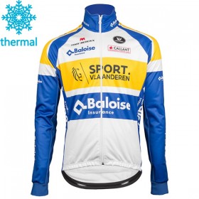 Tenue Cycliste Manches Longues et Collant à Bretelles 2018 Sport Vlaanderen-Baloise Hiver Thermal Fleece N001
